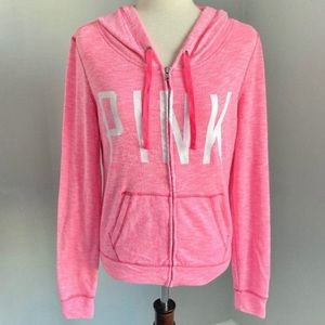Victorias Secret PINK neon full zip sweatshirt